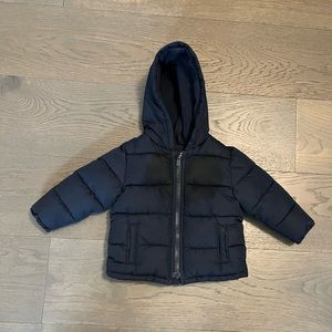 Old navy blue boys winter jacket 12-18M brand new